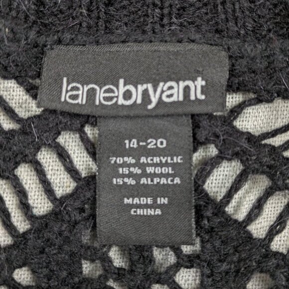 Lane Bryant Black Crochet Cropped Sweater  Size 14/20 - Picture 3 of 5